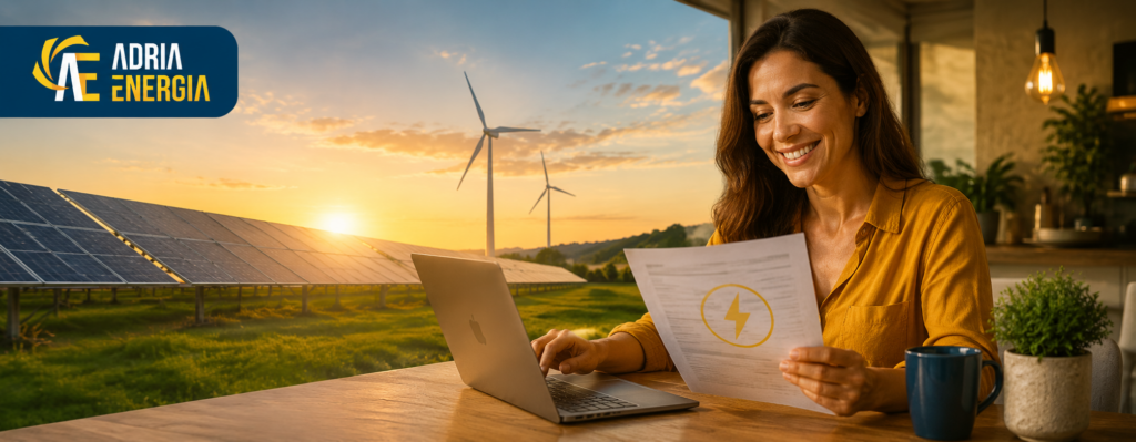 imagem de mulher verificando energia por assinatura